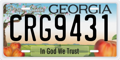 GA license plate CRG9431