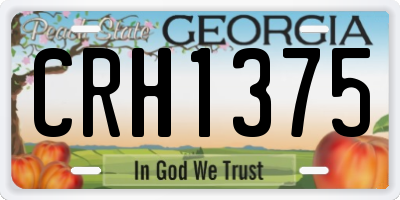 GA license plate CRH1375