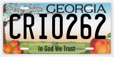 GA license plate CRI0262