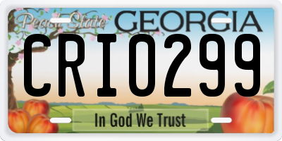 GA license plate CRI0299