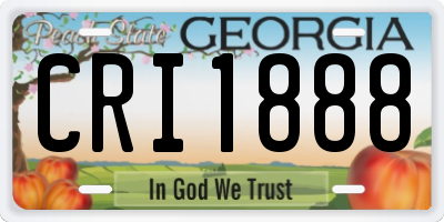 GA license plate CRI1888