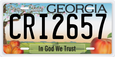 GA license plate CRI2657