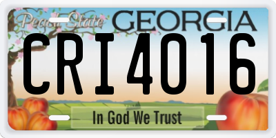 GA license plate CRI4016