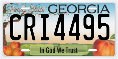 GA license plate CRI4495