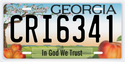 GA license plate CRI6341