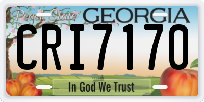 GA license plate CRI7170