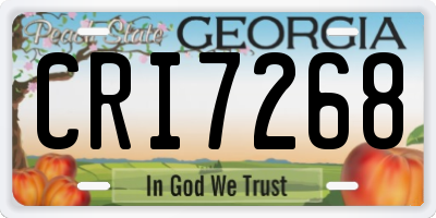 GA license plate CRI7268