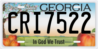 GA license plate CRI7522