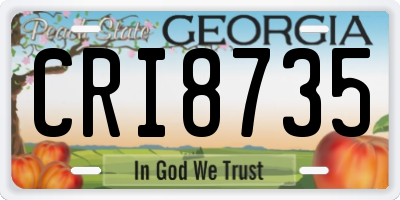 GA license plate CRI8735