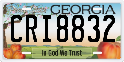 GA license plate CRI8832
