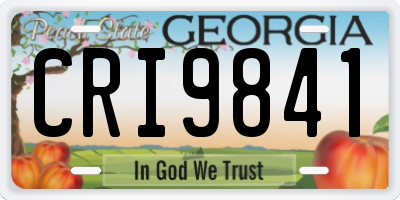 GA license plate CRI9841