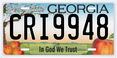 GA license plate CRI9948