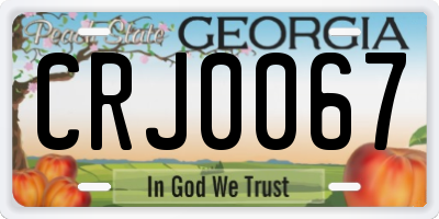 GA license plate CRJ0067