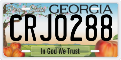 GA license plate CRJ0288