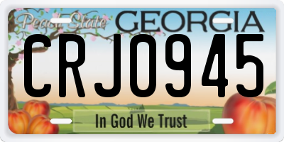 GA license plate CRJ0945