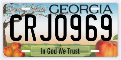 GA license plate CRJ0969