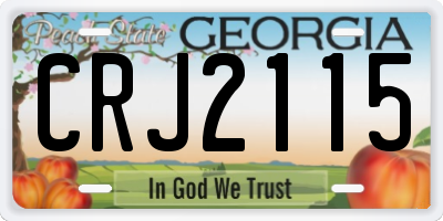 GA license plate CRJ2115