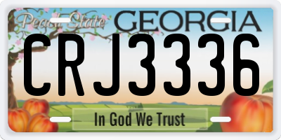 GA license plate CRJ3336