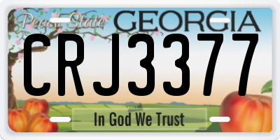 GA license plate CRJ3377