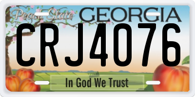 GA license plate CRJ4076