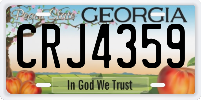 GA license plate CRJ4359
