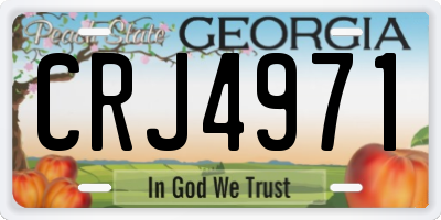 GA license plate CRJ4971