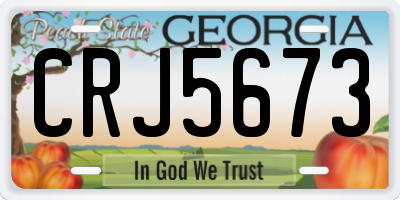 GA license plate CRJ5673