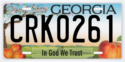 GA license plate CRK0261