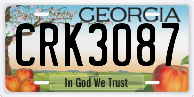 GA license plate CRK3087