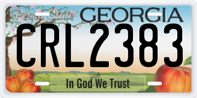 GA license plate CRL2383