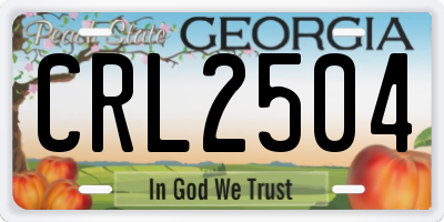 GA license plate CRL2504