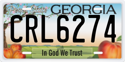 GA license plate CRL6274