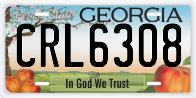 GA license plate CRL6308