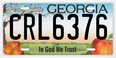 GA license plate CRL6376