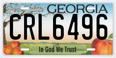 GA license plate CRL6496