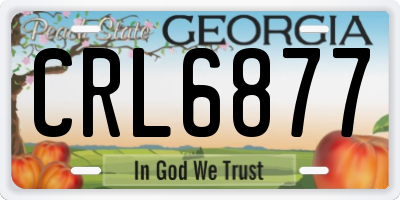 GA license plate CRL6877