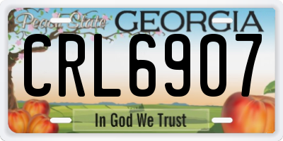 GA license plate CRL6907