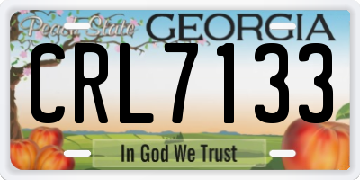 GA license plate CRL7133