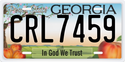 GA license plate CRL7459