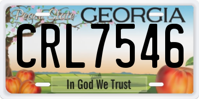 GA license plate CRL7546
