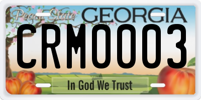 GA license plate CRM0003