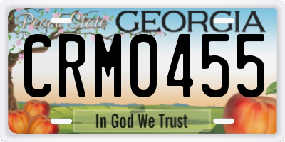 GA license plate CRM0455