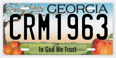 GA license plate CRM1963