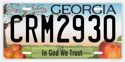 GA license plate CRM2930