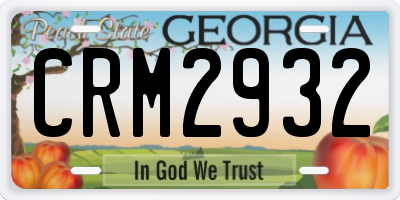 GA license plate CRM2932