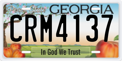 GA license plate CRM4137