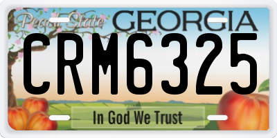 GA license plate CRM6325