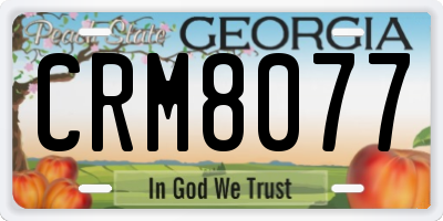 GA license plate CRM8077
