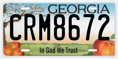 GA license plate CRM8672