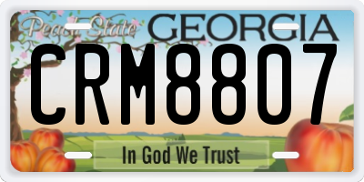 GA license plate CRM8807